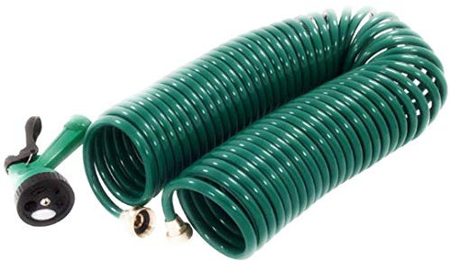 30 METRE COIL 30M 100FT RETRACTABLE GARDEN HOSE REEL PIPE WITH SPRAY GUN NOZZLE