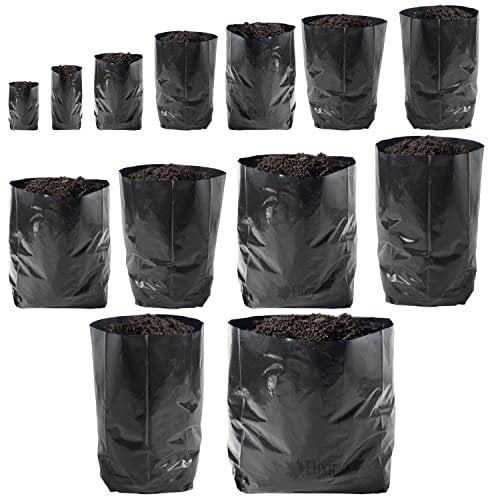 Elixir Gardens Hadopots Polythene Plant Pots | Available Sizes 0.5L 1L 1.5L 2L 3L 4L 5L 6L 8L 10L 13.5L 17L 36L | Strong Professional Popular Grow Bag Reusable Quality | 17 & x 20