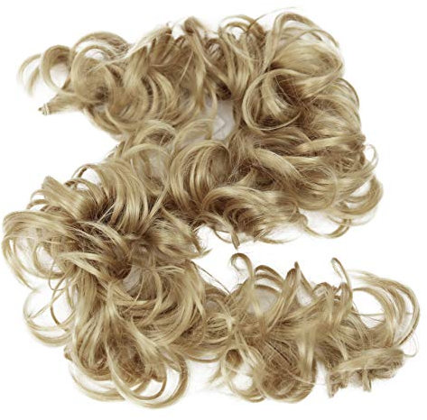 CAISHA XXL Haarteil Haargummi Hochsteckfrisuren Voluminös Gelockt Unordentlich Dutt Blond HW17