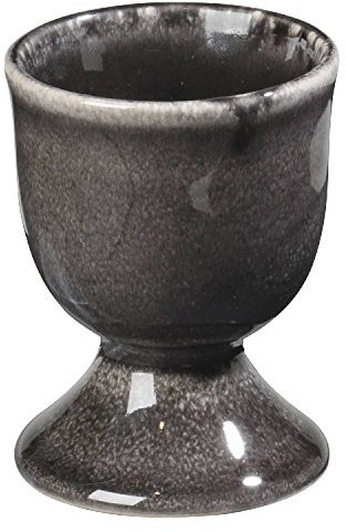 Broste Copenhagen Coquetier en faïence Nordic Coal, anthracite/marron