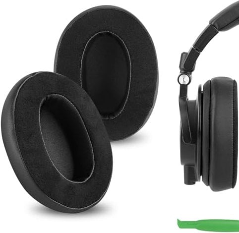 Geekria Comfort Hybrid Velour Ersatz-Ohrpolster für Kopfhörer Audio Technica ATH-M50X M50S M50cwh M45 M30X M20X, Ohrpolster, Earpads Repalcement