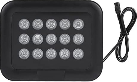 ASHATA IR-Strahler Licht 15 LEDs, IR-Strahler Überwachungskamera Infrarot- IR-Licht,DC 12V IR Infrarot Array Licht IP65 wasserdichte Night Vision für Überwachungskamera