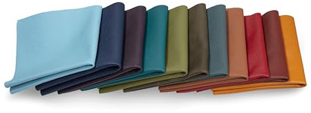 Club4Brands Leather Scraps - Pieces of Leather in Coloured Ideal for Craft Works, Extra Large, Quality Genuine Leather, Repair Bags, Textiles, Covering, Decoration, 1kg, Various Shades, DIN A3