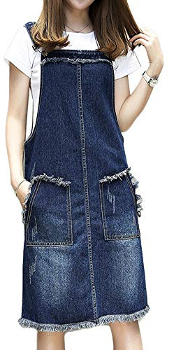 LaoZanA Dam jeans hängselklänning jeanskjol jeans bandklänning fritidsklänning denim kjol