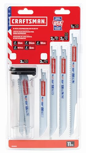 CRAFTSMAN Reciprocating Saw Blades, 11-Piece Kit with Case (2058838)