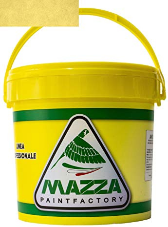 MAZZA Pittura Decorativa Per Interni Effetto Sabbiato Lt 5 Sabbia Colorificio Vernice Muro Effetto Metallizzato Cangiante Perlescente Idropittura Murale Colorata (Giallo Limone Sbp3048)