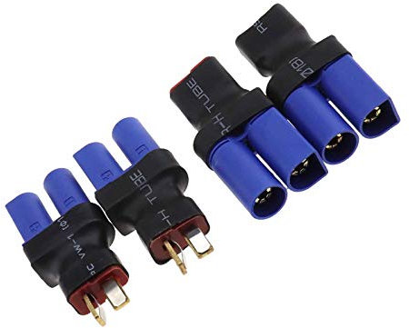 YINETTECH 2 Stk. EC5 Stecker auf T-Buchse + 2 Stk. EC5 Buchse auf T-Stecker Netzstecker Adapter Kompaktes Licht Drahtlose UAV RC Modellauto Flugzeugbatterie