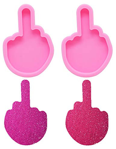 Nifocc Hand Mittelfinger Schlüsselbund Silikonform Epoxid Harzformen Gussformen für DIY Schmuck Basteln Handwerk - 2 STK