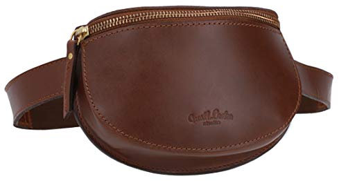 Gusti Bauchtasche Leder-Neele Damen und Herren Festivaltasche Schultertasche Alltagstasche Tasche Crossbody Ledertasche Vintage Braun Leder