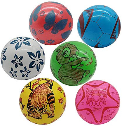 STUWU 4X Kunststoffball KINDERBALL 22cm inkl. Ballnadel Fussball Wasserball Gymnastikball versch. Farben