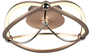 Trio Leuchten LED Deckenleuchte Charivari 621210108, Metall Messing matt, inkl. 20 Watt LED, Switch Dimmer