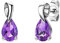 Orovi 9 Karat (375) Gold Schmuck Damen Tropfen Ohrringe Weißgold mit Edelstein/Geburtsstein Saphir/Rubin/Smaragd Ohrhänger (Amethyst)