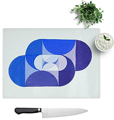Key Blue by Joseph Schillinger - Textured Chopping Board - Worktop Saver - Cutting Board - Heat Resistant, Shatterproof and Hygenic - 39 x 28.5 cm
