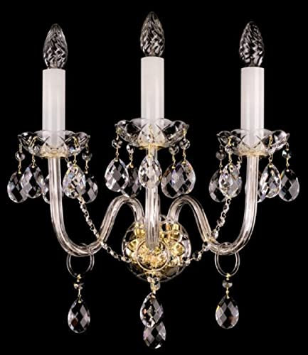 Casa Padrino Luxus Barock Kristall Wandleuchte Gold 36 x 23 x H. 46 cm - Prunkvolle Wandlampe mit Böhmischem Kristallglas - Edel & Prunkvoll