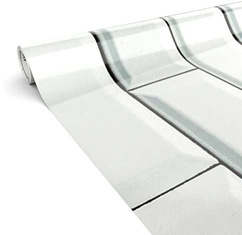 ANRO Klebefolie Möbelfolie Küchenfolie selbstklebend Dekofolie glänzend wasserfest Folie Möbel 0,45x3m Steinoptik weiß