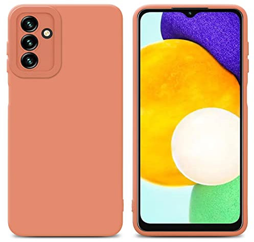 Cadorabo Hülle kompatibel mit Samsung Galaxy A13 5G Schutzhülle TPU Silikon Case Liquid Design mit Kameraschutz Slim Kratzfest Weiche Gummi mit Rundumschutz Case Hülle für Galaxy A13 5G in Orange