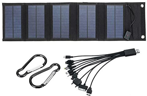 Glakyur 70W Pliable USB Panneau Solaire Cellule Solaire Portable Pliant éTanche Chargeur de Panneau Solaire pour Portable Camping RandonnéE