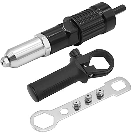 VIKKSAER Professioneller elektrischer Nietmutter-Adapter, schnurloses Nietwerkzeug, Nietbohrer-Aufsatz, Pop-Nietpistolen-Set