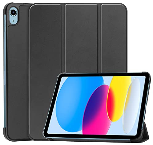 Kepuch Custer Hülle für iPad 11 (CPU A16) 2025 / iPad 10 10.9 2022,Smart PU-Leder Hüllen Schutzhülle Tasche Case Cover - Schwarz