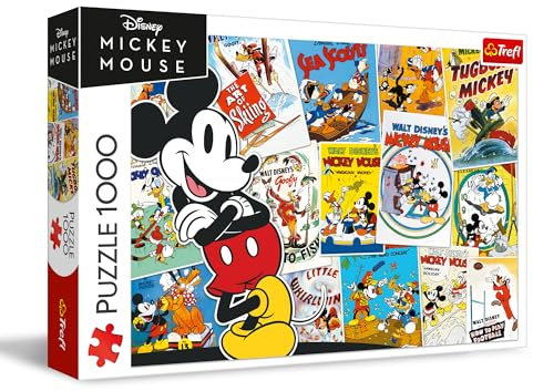 Trefl Mickey World - 1000 Piece Jigsaw Puzzles for Adults & Children Aged 12+ Mickey Mouse Collage Puzzle