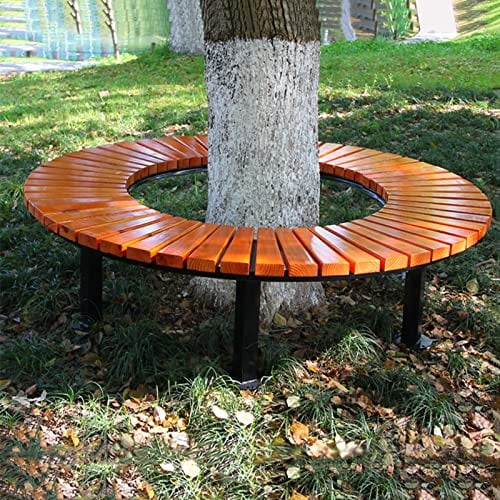 Yclty Runde Baumbank, Gebogene Holzbank, Hölzerne Baumbank im Freien (Size : Diameter 180cm)