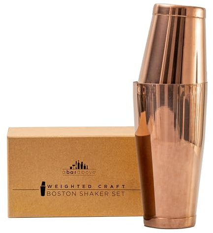 A Bar Above Set professionale Boston Shaker da 510 g in acciaio inox ponderato per baristi, shaker da bar in acciaio 304 di alta qualità, strumenti essenziali per mescolare bevande