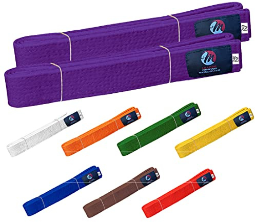 Karate Belt Multiple Colors Martial Arts Taekwondo Sports Belt Judo Karate Belt (280cm, Purple (Pack of 2))