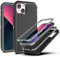 YmhxcY iPhone 13/14 Case - Shockproof, Drop Proof, Dust-Proof, Heavy Duty Protection - 3-Layer Durable - Black/Grey
