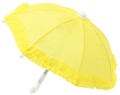 MagiDeal Puppenschirm, Mini-Farbschirm, niedliches Mini-Regenschirm-Spielzeug, Malerei, Geschenk, hängende dekorative Requisiten für Kinder, Gelb