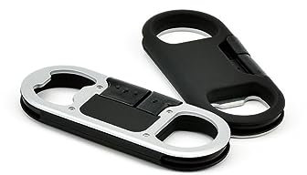 OSALADI Câble Usb Porte-clés Décapsuleur Données Usb Noir Abs Pvc 9 1x3 9x0 1cm Multifonctionnel