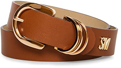 Steve Madden Damen Cognac Multi-D-Ring-Logo Gürtel, 2X
