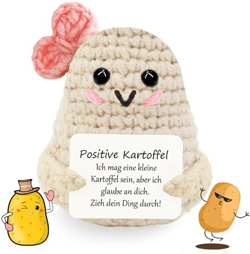 Johiux Mini Pocket Hug Positive Kartoffel,Geschenke für Freund,Lustig Geschenk für Freundin,Motivationsgeschenke,Kleiner Glücksbringer Beste Freundin,Kleine Umarmung Pocket Hug Potato Glücksbringer