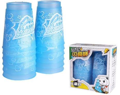 ACMEDE 12 Stück Quick Stacks Cups Kinder, Sport Stapelbecher Stacking Stapel Becher Speed Trainingsspiel Challenge Competition Stapeln für Training Schnelle Reaktionsfähigkeit Party 6.5 * 6.5 * 8cm