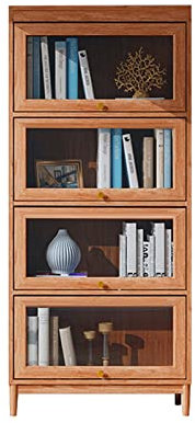 GLigeT Book Shelf Bookcase Glass Door Bookcase Locker Office Study Living Room Bedroom Storage Cabinet Bookshelf Bookshelves (Color : A, Size : 80)