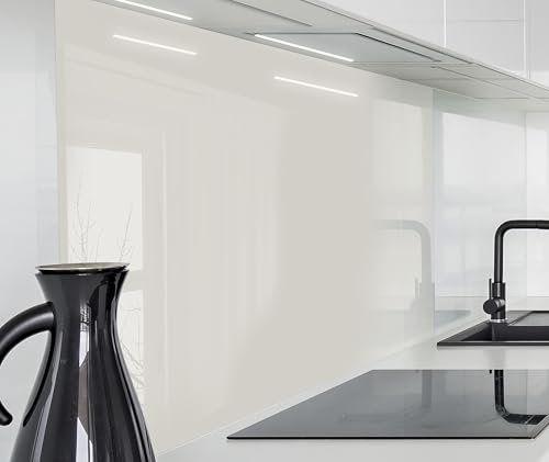 timalo Spritzschutz Acryl-Glas | Küchenrückwand Glasoptik 2mm | Wand für Herd Glasrückwand Acrylglas Wandpaneele Rückwandschutz Platte | 80x60cm Uni Taupe braungrau