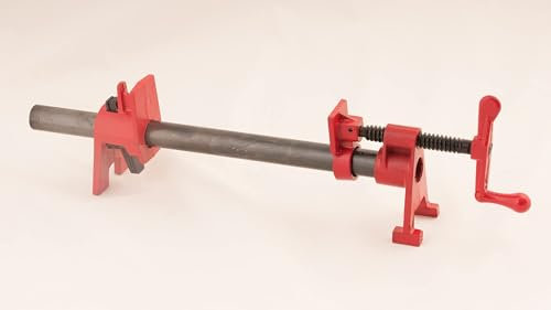 JEH 3/4 400mm Including Clamp Set Pipe Clamp Sash Clamps Vice Clamp Woodworking Gluing Heavy Duty Tube - Black and Red