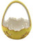 Keramik Körbchen mit Henkel - Osternest - Naschschale, Dekokorb mit Blumendesign, in gelb, Größe L/B/H: ca. 8 x 8 x 10 cm