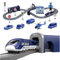BASAMOU Trenino Elettrico per Bambini 3 4 5 6 7 8 Anni Treno Giocattolo Pista Macchinine, Bambini Giochi Pista da Corsa, Giocattolo educativo Bambino Regalo Compleanno, Natale (Auto della Polizia)
