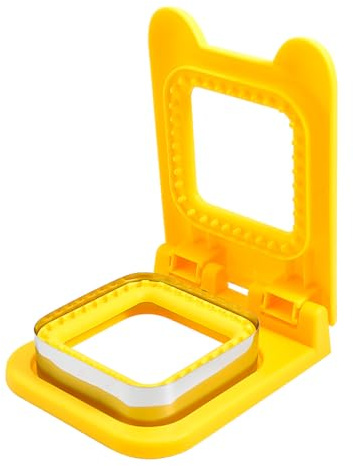 Tiardey Coupe-sandwich et scellant en acier inoxydable Machine à sandwich carrée DIY Toast Sandwich Coupe-pain (Jaune)