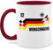 Tasse Tassen 325ml - 2024 Fussball EM Fanartikel - Deutschland Trikot mit Name und Nummer Germany - 325 ml - Bordeauxrot - fußball-fanartikel fussballtasse fußball german mug personalisierte