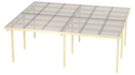 Wood & Play Granit II Doppelgaragenüberdachung - Hochwertige Verarbeitung - Selbstmontage - Stabil und langlebig - Solide Basis - 600 x 500 cm (Pfosten 300 cm) + farbloses Polycarbonatdach