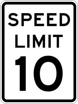 Panneau en métal de 10 km/h pour extérieur et intérieur 20,3 x 30,5 cm