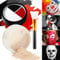 Afflano Halloween Clown Makeup Kinderschminke, Face Paint Goth, Schwarz Rot Weißes Körperfarben +Pinse, Gesichtsfarbe fürs Erwachsene, Kinder Verkleiden Kostüme Joker SFX Cosplay, Bodypainting 3 Kit