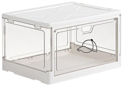 Gzsekken Clear Hat Display Case,Baseball Cap Storage Box,Cap Storage Hat Storage Box Dustproof Square,Foldable and Durable Hat Holder for Closet, Stackable Hat Rack for Men and Women