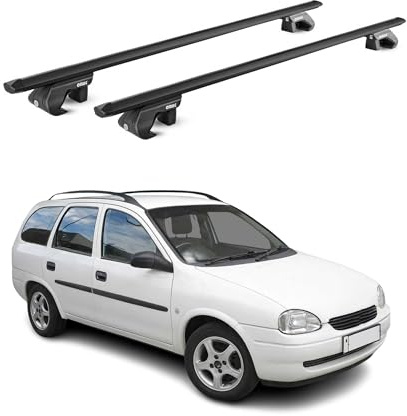 OMAC Dachträger für Citroen C5 Aircross 2018-2025 Aluminium Schwarz | TÜV geprüft, bis 90 kg Traglast, T-Nut-Befestigung, für Standard-Dachreling geeignet, Querträger, Grundträger