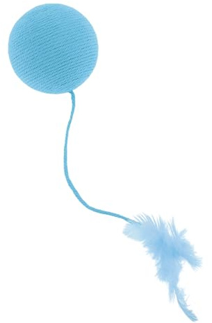 CAPASTEC Interaktiver Katzenball Mit Glocke Für Drinnen Zahnpflege 1 STK | 40X9,3 Cm, Feder, Interaktiv, Zahnpflege, Glocke Innen, Fördert Bewegung Und Spieltrieb, Für Katzen Und Kitten