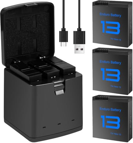 Wikinu 3 Packs Replacement Batteries for Gopro Hero 13 Battery 2100 mAh and LED USB Fast Charger Hub, Replacement Battery Charger Accessories for GoPro Hero 13