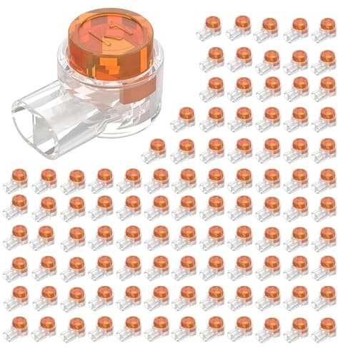 Flycppo Connettore Giunzione K1,100 Pezzi Connettori Cavo,Connettori Elettrici Impermeabili,Connettori per Cavi Telefonici,Blocco Connettore UY,Connettore Singolo