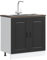 IKAYAA Armario Bajo para Fregadero Kalmar, Mueble Fregadero Cocina, sin encimera, 80 x 46 x 81.5 cm Negro