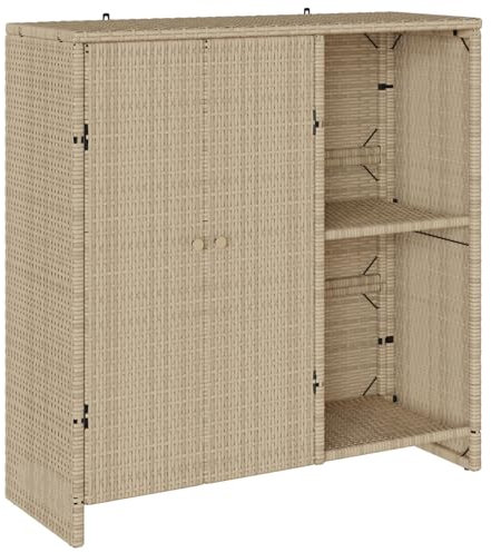 vidaXL Beistellschrank Beige 100x36x102 cm Rattan